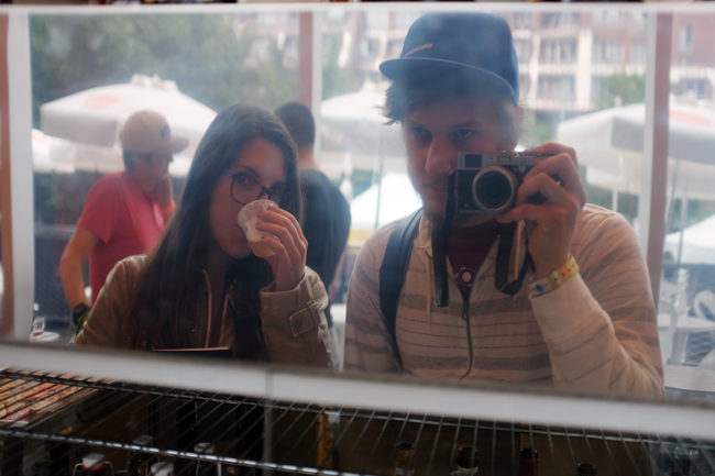 (L to R): Cat Wolinski, Beer Affair and Pat Phillips, cameraman and co-founder of Team Biscuit Films check to make sure they are really here.