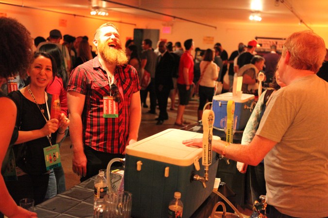 This guy LOVED Two Roads Brewing Company of Stratford, Conn. Brooklyn Pour attendees also enjoyed out-of-state beer makers like Victory Brewing Company of Downing, Penn., and Harpoon Brewery of Boston. 