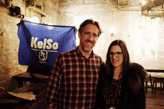 Kelly Taylor and I with Cuzme in the back flying the KelSo flag.