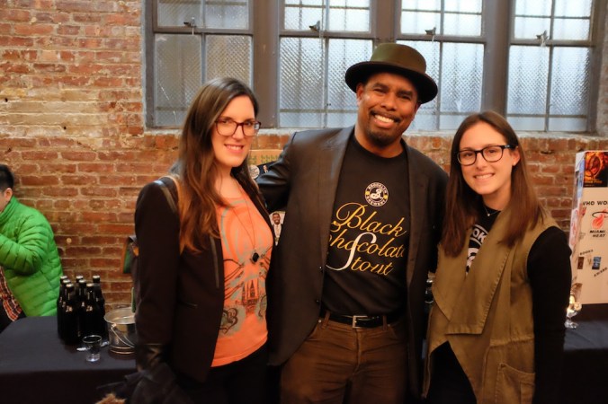 BeerAffair's Cat Wolinski and Brooklyn Brewery's Garrett Oliver and Samantha Bernstein