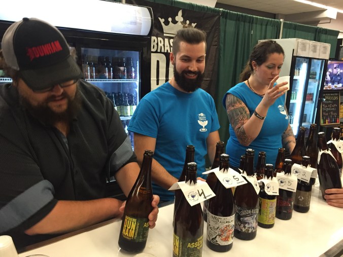 Brasserie Dunham bottle lineup at Mondial de la bière 2016.